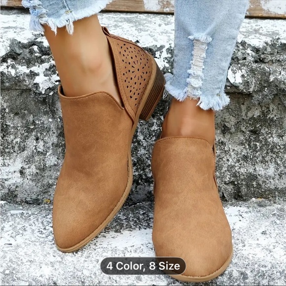 Source Unknown Brown Ankle Booties - Picture 3 of 5